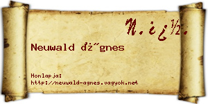 Neuwald Ágnes névjegykártya